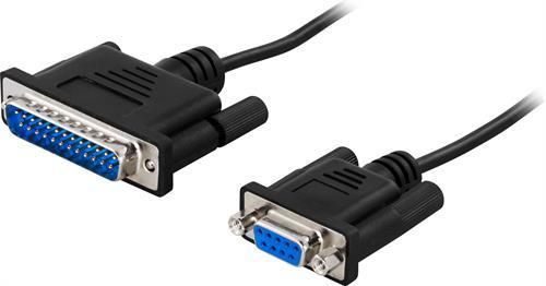 DELTACO Skrivarkabel Seriell | Connection cable | 3m | Black